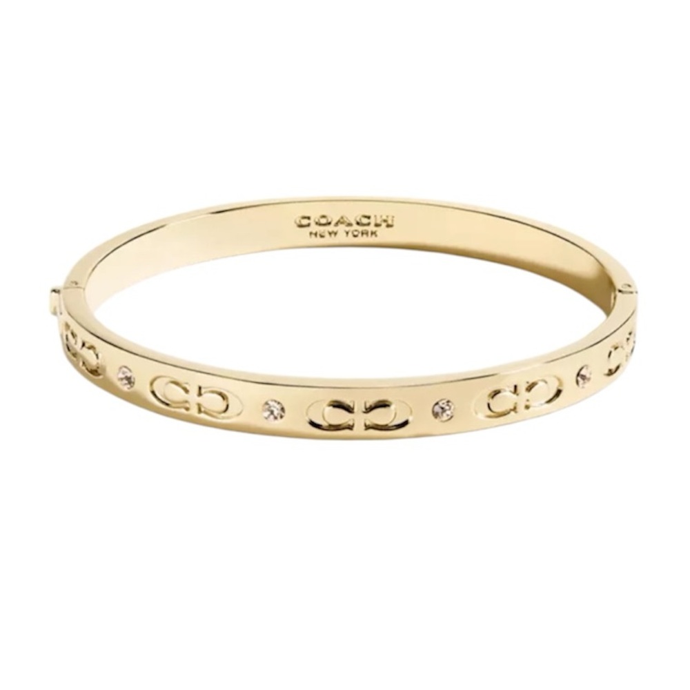 🤎 Coach • Signature Hinged Bangle • Gold 🤎